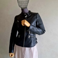 R-piękna skórzana ramoneska z odpinanym kapturem+ jenot-38