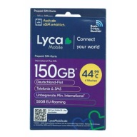 Lycamobile DE SIM Karte Internet International Plus XXL 150GB 50GB EU