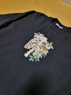 Bluza Oversize UNISEX – Haftowana Klatka Piersiowa: Żebra, Kwiaty i Motyle