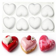 FORMA SILIKONOWA DO MONOPORCJI SERCA SERDUSZKA 8 GNIAZD OD -60 DO +230°C