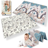 Edukacyjna MATA PIANKOWA Składana DWUSTRONNA DLA DZIECI Duża 150x200 cm