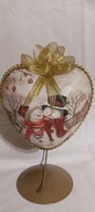 Bombka serce ręcznie zdobiona 15 CM decoupage SD34
