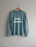 C&A Premium pastelowy turkusowy wełniany sweter wełna kaszmir L 40
