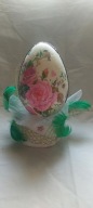 Pisanka jajko 15cm zdobiona ręcznie decoupage DJ37