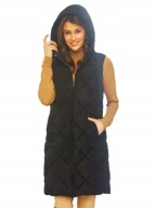 Cleve Kamizelka Damska Pikowana z Kapturem Czarna r. S