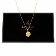 Złoty Medalion Solarny Słońce i Księżyc Stal Szlachetna 45cm