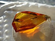 UNIKAT! WISIOREK BURSZTYN Z OWADAMI ZŁOTO 8K pr. 333 + GRATIS!!!