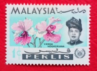 MALEZJA PERLIS 1965 storczyki czyste**