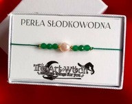 Bransoletka z kamieniami szlachetnymi - Perła i szmaragd