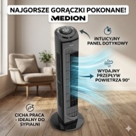 Wentylator Kolumnowy Medion Pilot Timer Oscylacja 79cm Cichy /Mocny