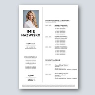 SZABLON WZÓR CV (1 strona) Prosty Klasyczny Biały - MS WORD (docx)