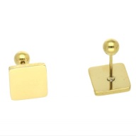 63995 Kolczyki złota stal chirurgiczna piercing kwadraty