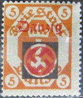 Gdańsk W.M. stary znaczek z nadrukiem (6/3
