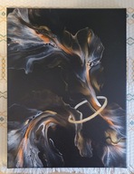 Obraz abstrakcyjny wykonany metodą pouring