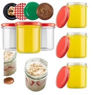 SŁOIK Z WIECZKIEM 350ML PRZETWORY MIÓD DŻEM MIĘSO PASZTET PROSTY Z ZAKRĘTKĄ