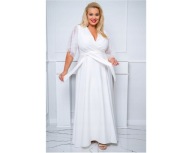 Suknia wieczorowa plus size Evita rozmiar 46 ecru
