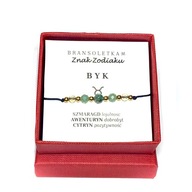 Bransoletka BYK znak zodiaku kamienie naturalne awenturyn cytryn