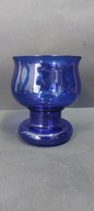 Szklany duży Kielich/ Wazon szkło kobalt design