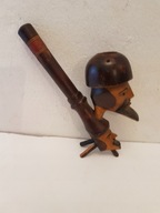FIGURKA rzeźba DREWNIANA FAJKA DO GABLOTY ANGIELSKA