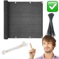 MATA OGRODOWA OSŁONA BALKONOWA 100 x 500cm NA BALKON MOCNA PRZECIWSŁONECZNA