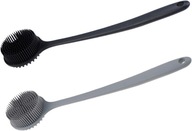 Zestaw 2 silikonowych szczotek do ciała mycia masażu pleców z długą rączką