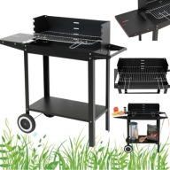 GRILL WĘGLOWY OGRODOWY Z POKRYWĄ RUSZT PŁYTA + TERMOMETR DUŻY