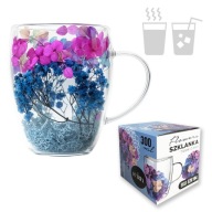 Ecarla Szklanki do kawy i herbaty SZK194 mix kwiatów 300 ml 1 szt.