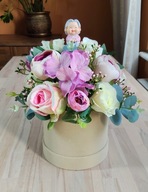 flower box z figurką na MIENINY BABCI