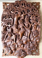 Orientalny panel ścienny rzeźba z Bali 34x50cm PIĘKNY