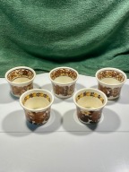 Zestaw 5 małych bulionówek – fajans „Koło”, PRL, vintage, retro