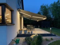 MARKIZA TARASOWA OŚWIETLENIE LED PREMIUM 500X250 Z SILNIKIEM 7LAT GWARANCJI