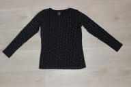 Bluzka koszulka dziewczęca Cool Club 164 długi rękaw czarna grochy