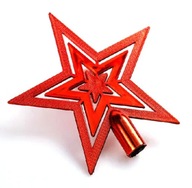 Czubek na choinkę gwiazda (Czerwony) (18cm)