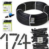 Linia kroplująca 100 m 16 mm czarna do nawadniania ogrodu rozstaw 33 cm