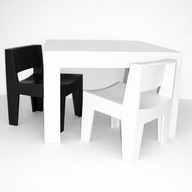 2 Krzesełka + stolik OD STOLARZA dziecięce MDF 2–6 lat handmade nowoczesne