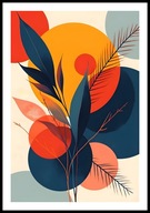 A2 PLAKAT OBRAZ PLAKAT ROŚLINY ROŚLINA LIŚCIE LIŚĆ BOHO STYL GEOMETRYCZNY