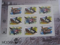 Rosja - dzikie kaczki - Mi. 389-91 ** arkusik z nadrukiem