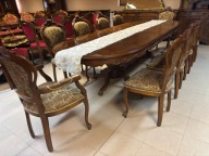 STYLOWY Włoski Rozkładany STÓŁ 10 KRZESEŁ 12 os ludwik meble stylowe Italy