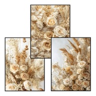 Plakat Zestaw 50x70 3szt. plakaty, postery,BOHO, MINIMALIZM, KWIATY