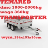 PRZYCZEPA TEMARED TRANSPORTER 2515/2 C 2T, 2000kg, burty demontowalne