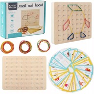 Drewniana tablica edukacyjna | Układanka z gumkami kreatywny sorter 3+