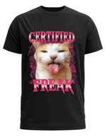 śmieszna koszulka CERTIFIED FREAK zabawna t-shirt z kotem