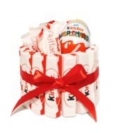 TORT BOX OKRĄGŁY Z CZEKOLADEK KINDER RAFFAELLO SŁODKI PREZENT DLA DZIECKA