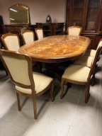 PIĘKNY komplet STYLOWY WŁOSKI STÓŁ 8 KRZESEŁ stylowe rokoko ludwik Italy