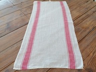 LNIANO BAWEŁNIANY ADAMASZEK ŚCIERKA DO TALERZY CZERWONY PAS 45 x 90