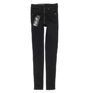 NEVER DENIM czarne elastyczne rurki skinny jeggingsy ankle 32/34 nowe