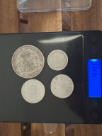 4 srebrne monety Hiszpania