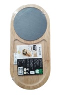 Deska bambusowa z łupkiem SMUKEE HOME – elegancka do serwowania, 38×18 cm