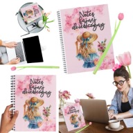 PREZENT NA DZIEŃ KOBIET DLA DZIEWCZYNY ZESTAW NOTES 50 STRON + DŁUGOPIS