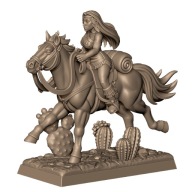 Wild West Western Native Lady on Horse Indianka na koniu Druk 3D